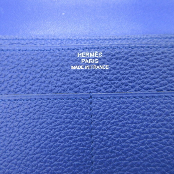 HERMES Blue Electric Togo Wallet (2015) Dogon GM T Stamp - Picture 8 of 9